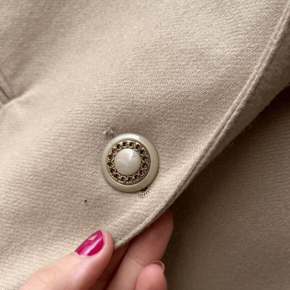 Savannah Union Made Blazer Tan 100% Wool Vintage 80s Minimalist, M/L, USA - Picture 4 of 7